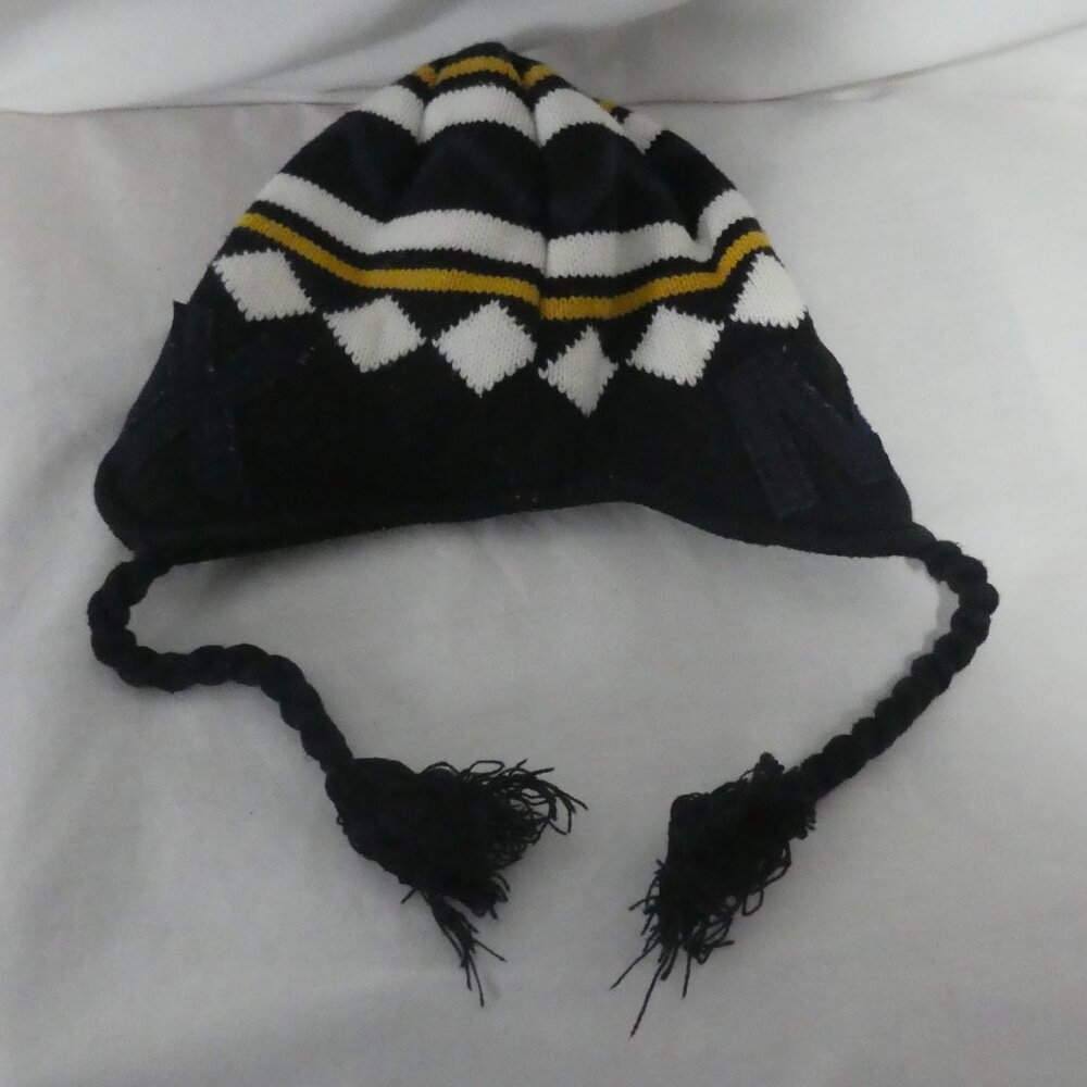 MEXX | 50-52 cm | Black and White Knitted Hat | Fleece Lined